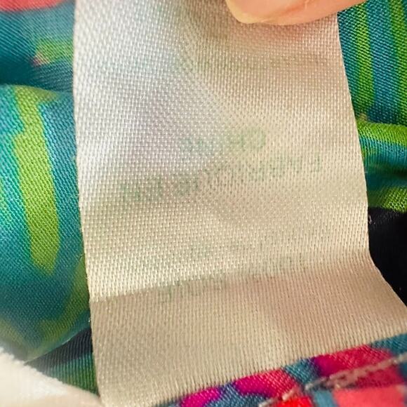 Lilly Pulitzer Iona Sleeveless Shell Tank Silk Top XS Gold Button Tropical Beach - Picture 6 of 11